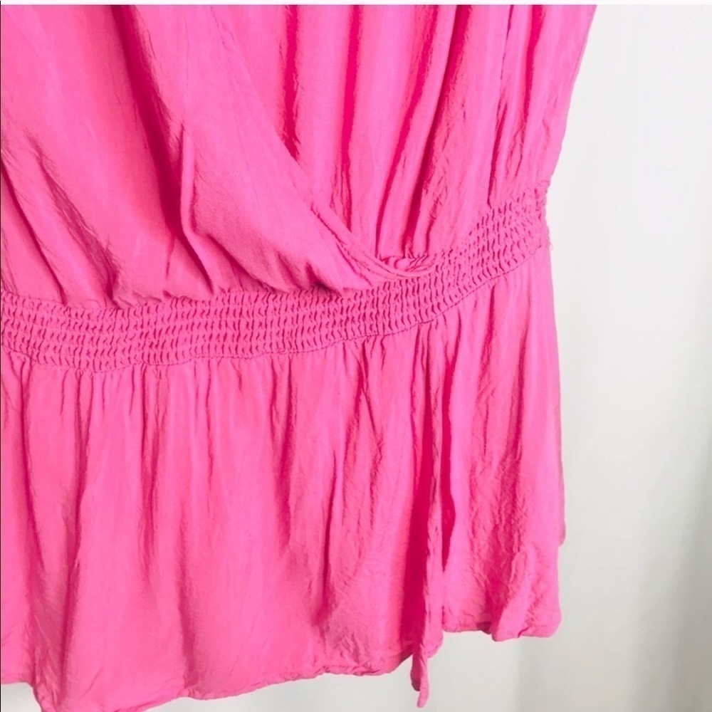 π·Banana Republic Hot Pink Tie Shoulder Wrap Top - Picture 6 of 10